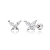 Wholesale S925 Silver Insectshaped Electroplated Butterfly Zircon Earrings Fashion Jewelry