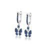 Wholesale S925 Silver Jewelry Set With Retro Elegant Blue Butterfly Pattern Inlaid With Zircon Stud Earrings Ring And Necklace For Women