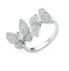 Wholesale S925 Silver Jewelry Set With Retro Elegant Blue Butterfly Pattern Inlaid With Zircon Stud Earrings Ring And Necklace For Women