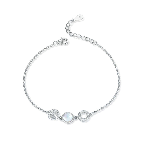 Wholesale S925 Silver Jewelry Set With Round Earrings Stud Earrings And Bracelet Inlaid With Natural Mother Of Pearl In Marine Life Pattern