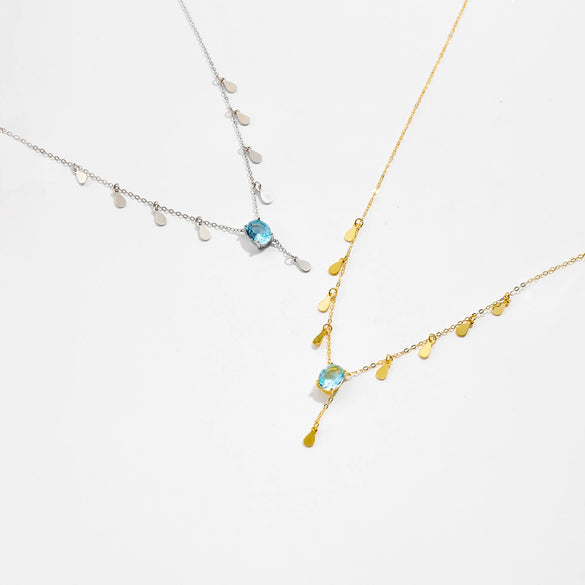 Wholesale S925 Silver Light Luxury Geometric Necklace For Women With Electroplating Treatment