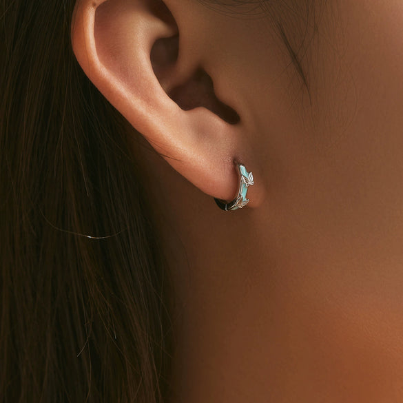 Wholesale S925 Silver Little Fresh Animal Butterfly Ear Ring For Women With Electroplating