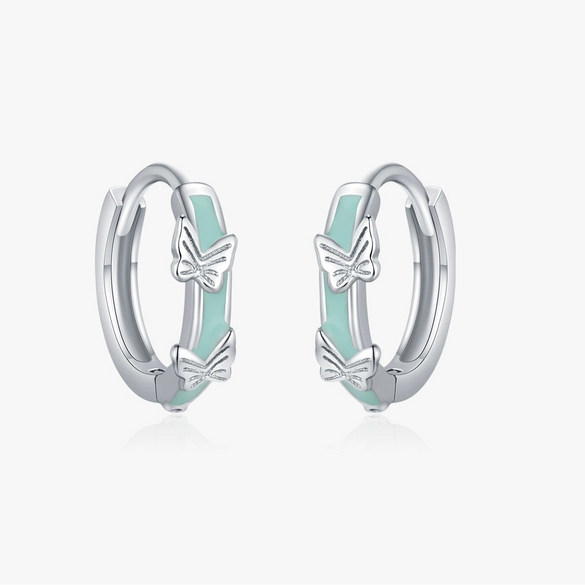 Wholesale S925 Silver Little Fresh Animal Butterfly Ear Ring For Women With Electroplating