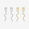 Wholesale S925 Silver Long Snake Full Diamond Earrings For Women Retro Cold Style With Platinum Or 18K Gold Electroplating