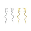 Wholesale S925 Silver Long Snake Full Diamond Earrings For Women Retro Cold Style With Platinum Or 18K Gold Electroplating