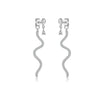Wholesale S925 Silver Long Snake Full Diamond Earrings For Women Retro Cold Style With Platinum Or 18K Gold Electroplating