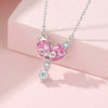 Wholesale S925 Silver Love Bow Geometric Pattern Necklace For Women