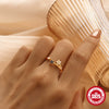 Wholesale S925 Silver Love Flower Zircon Oil Drop Ring For Women Niche Design With Inlaid Zircon Geometry Styling Opening Adjustable