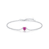 Wholesale S925 Silver Love Red Diamond Heart Shaped Bracelet For Women