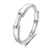 Wholesale S925 Silver Lovers Open Ring With Diamond And Heart Pattern For Men And Women