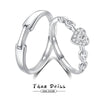 Wholesale S925 Silver Lovers Open Ring With Diamond And Heart Pattern For Men And Women