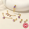 Wholesale S925 Silver Marquise Amethyst Inlaid Geometric Earrings With Zirconia For Women
