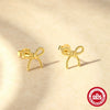 Wholesale S925 Silver Microinlaid Zircon Hemp Pattern Hollow Bow Earrings With Geometric Design