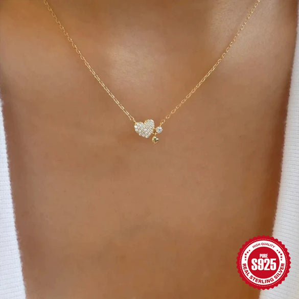Wholesale S925 Silver Mini Love Necklace With Geometric Pattern And Zirconia Design For Women And Men