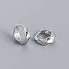 Wholesale S925 Silver Minimalist Geometric Metal Wind Twisted Smooth Earbuckle Earrings With Electroplating
