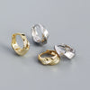 Wholesale S925 Silver Minimalist Geometric Metal Wind Twisted Smooth Earbuckle Earrings With Electroplating