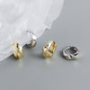 Wholesale S925 Silver Minimalist Geometric Metal Wind Twisted Smooth Earbuckle Earrings With Electroplating