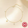 Wholesale S925 Silver Minimalist Star Five Pointed Star Multi Pendant Multi Layer Overlapping Women's Bracelet Jewelry With Electroplating
