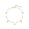 Wholesale S925 Silver Minimalist Star Five Pointed Star Multi Pendant Multi Layer Overlapping Women's Bracelet Jewelry With Electroplating