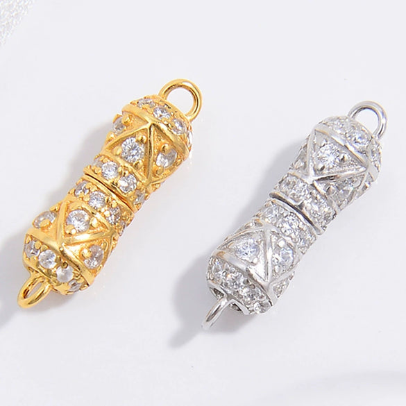Wholesale S925 Silver Minimalist Zirconia And Diamond Rotary Screw Universal Buckle Diy Handmade Bracelet Necklace