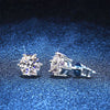 Wholesale S925 Silver Moissanite Ear Studs Classic Sixclaw Platinum Electroplated Geometric Natural Eight Stars And Eight Arrows Earrings Unisex