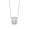 Wholesale S925 Silver Moissanite Geometric Pendant Necklace With Ball Chain Electroplated For Women