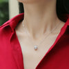 Wholesale S925 Silver Moissanite Geometric Pendant Necklace With Ball Chain Electroplated For Women