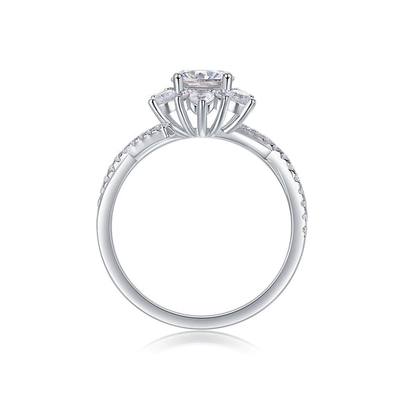 Wholesale S925 Silver Moissanite Geometric Ring Set With Diamonds For Women