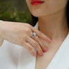 Wholesale S925 Silver Moissanite Geometric Ring Set With Diamonds For Women