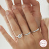 Wholesale S925 Silver Moissanite Geometric Stacked Ring With Electroplating