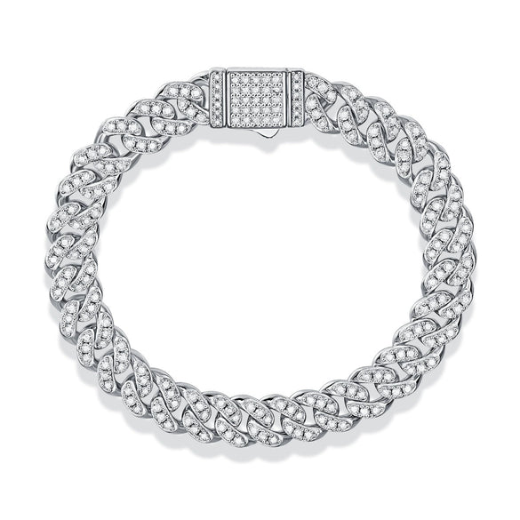 Wholesale S925 Silver Moissanite Geometric Style Inlay Bracelet For Men And Women