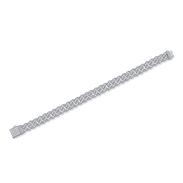 Wholesale S925 Silver Moissanite Geometric Style Inlay Bracelet For Men And Women