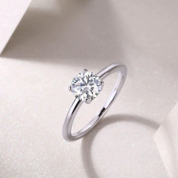 Wholesale S925 Silver Moissanite Inlaid Geometric Love Ring For Women