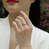 Wholesale S925 Silver Moissanite Inlaid Geometric Love Ring For Women
