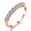 Wholesale S925 Silver Moissanite Ring With Geometric Seven Star Row Design Electroplated For Women