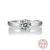 Wholesale S925 Silver Moissanite Ring With Straight Arm And Simple Four Claw Design Geometric Style Electroplated For Women