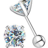 Wholesale S925 Silver Moissanite Simple Elegant Female Earrings With Four Claw Twist Bead Design And Geometric Pattern Electroplated