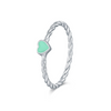 Wholesale S925 Silver Multicolor Enamel Heartshaped Ring For Women