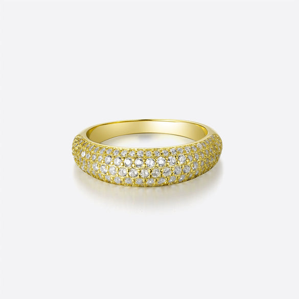 Wholesale S925 Silver Multirow Full Diamond Ring With Crown Pattern Electroplated Hiphop Stylish For Men And Women