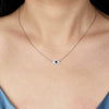 Wholesale S925 Silver Necklace With Devil's Eye Blue Eyes Design Simple Collarbone Chain Light Luxury Zircon Inlay Geometric Pattern
