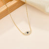 Wholesale S925 Silver Necklace With Devil's Eye Blue Eyes Design Simple Collarbone Chain Light Luxury Zircon Inlay Geometric Pattern