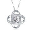 Wholesale S925 Silver Necklace With Geometric Moissanite Pendant And Cross Chain Fashion Women's Accessories
