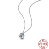Wholesale S925 Silver Necklace With Moissanite Inlaid Pendant Simple Six Claw Small Fresh Style O Chain Electroplated Flower Patterned