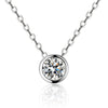 Wholesale S925 Silver Necklace With Rose Gold Electroplated Bubble Pendant Inlaid With Moissanite Geometric Style