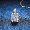 Wholesale S925 Silver Necklace With Sugar Pendant Emerald Cut And Raydean Cut Moissanite Electroplated Geometric Style
