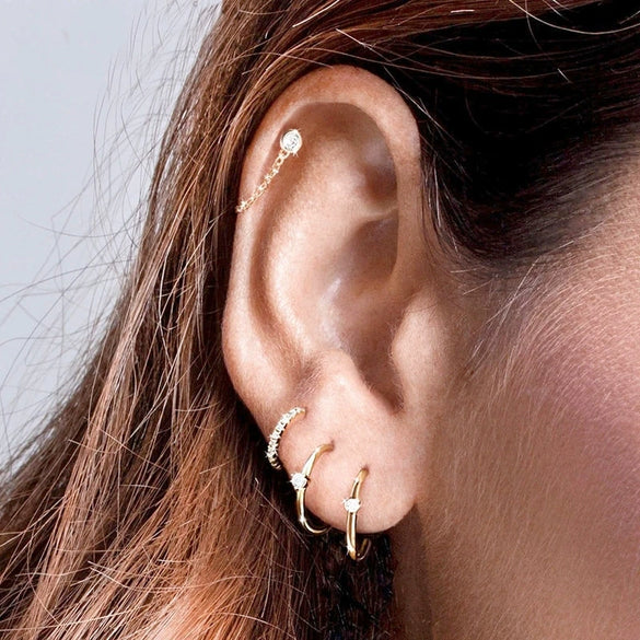 Wholesale S925 Silver Needle And Copper Cshaped And Ushaped Geometric Electroplated Earrings For Women