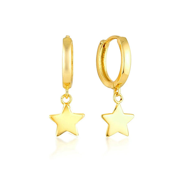 Wholesale S925 Silver Needle And Copper Earrings With Geometric Star Pattern Electroplated For Women Simple Minimalist Style
