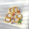 Wholesale S925 Silver Needle Devil's Eye Earrings Geometric Style Electroplated