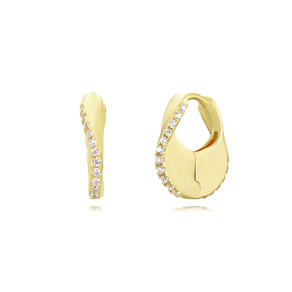 Wholesale S925 Silver Needle Geometric Round Earrings With Rhombus U Shaped Patterns For Women Zirconia Designed