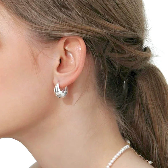 Wholesale S925 Silver Needle Geometric Round Earrings With Rhombus U Shaped Patterns For Women Zirconia Designed